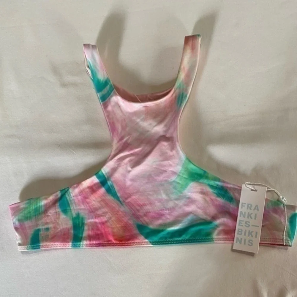 Frankie’s Rare Alexis Multicolor Patterned Bikini Swim Top In Trip Size XL NWT
